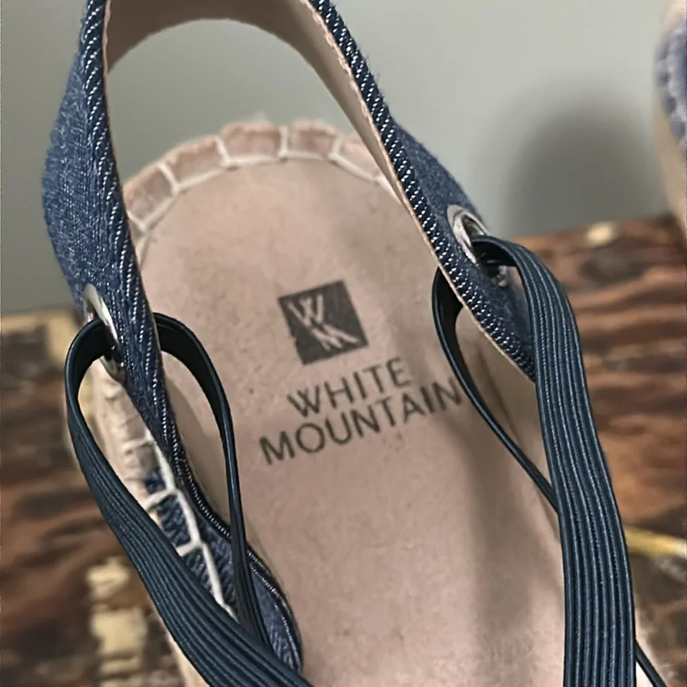 WHITE MOUNTAIN Highland Blue Denim Espadrille Sandals